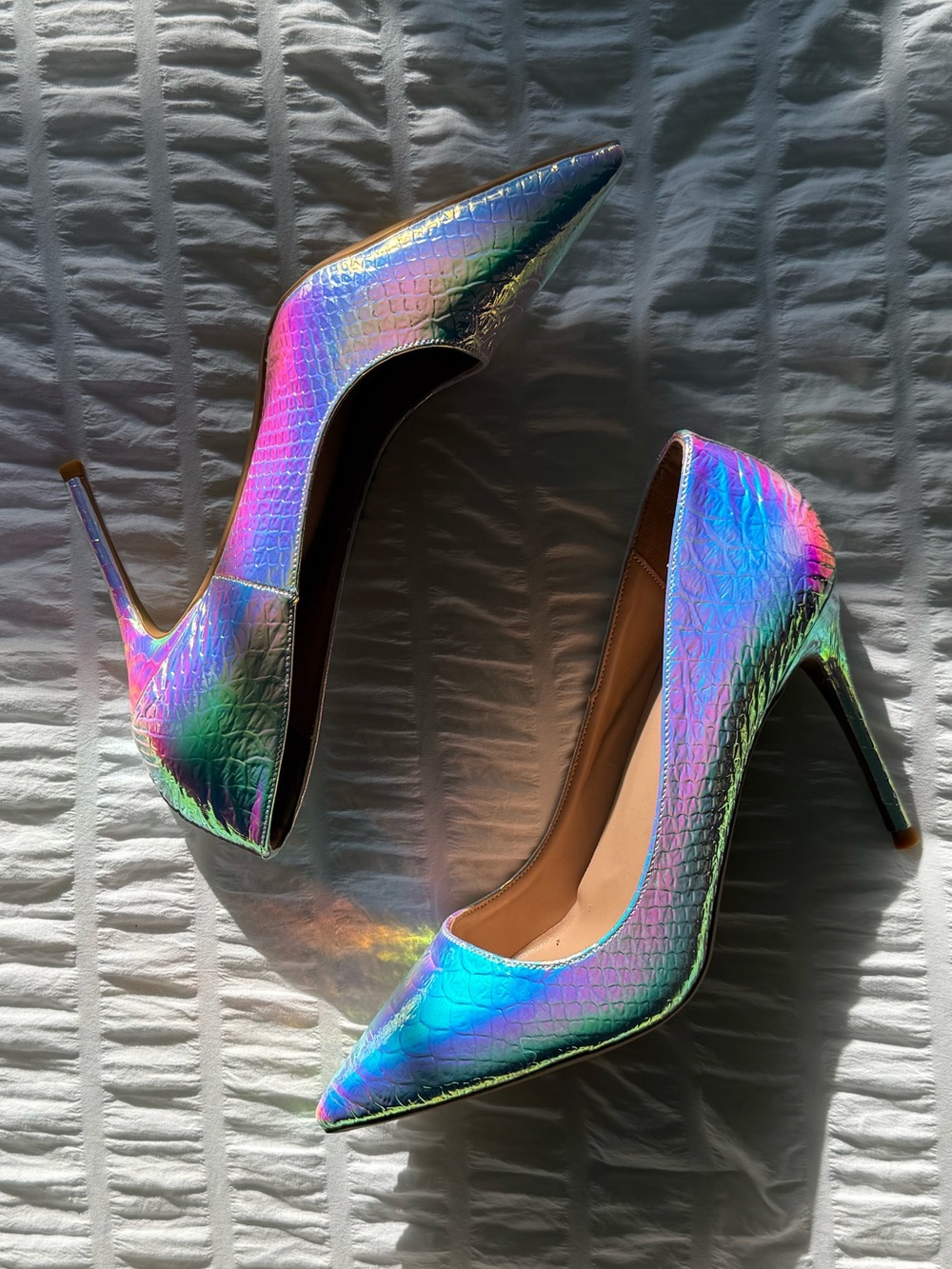 Iridescent Stiletto Holographic Heels 8 👠
